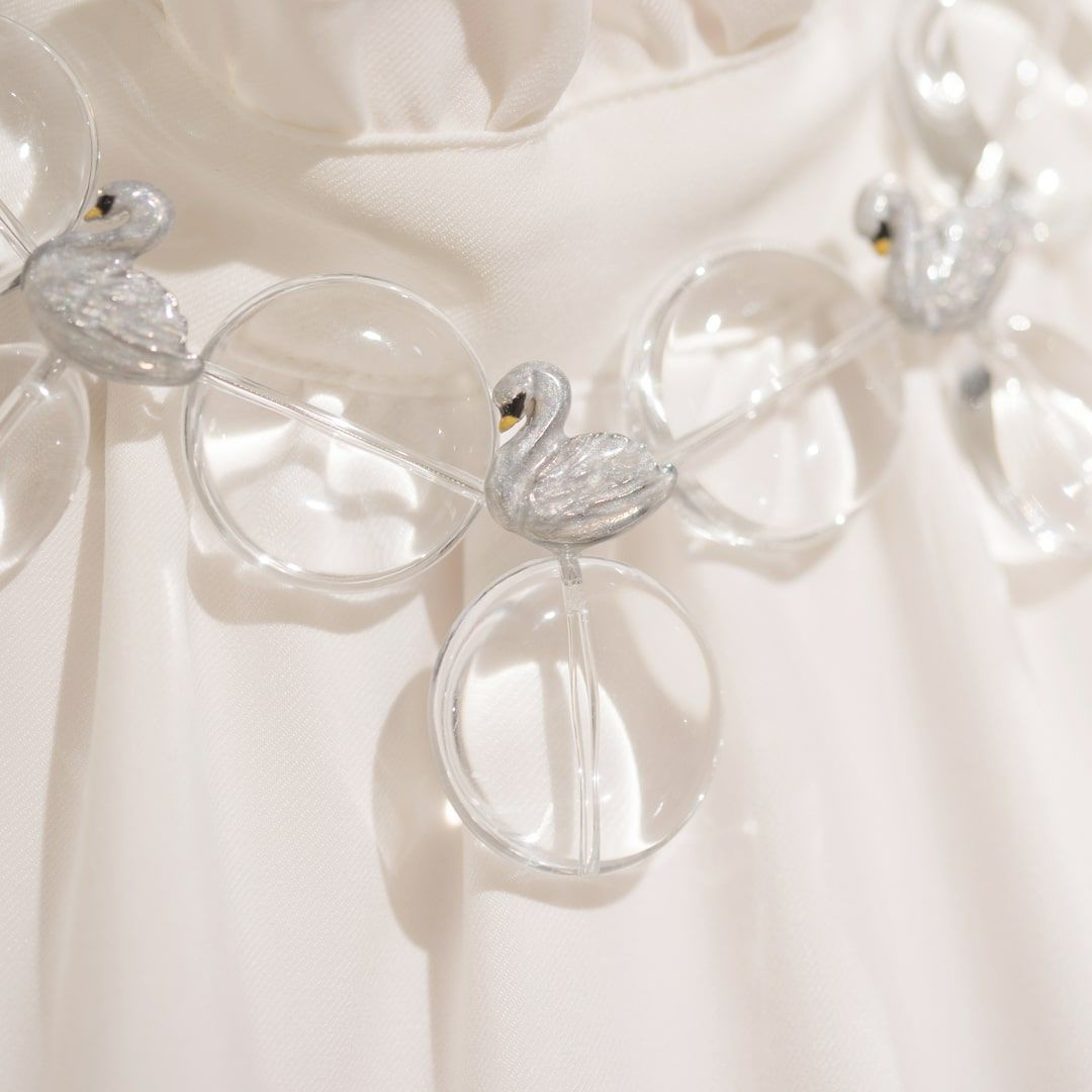 バレエコア スワン クリア ネックレス