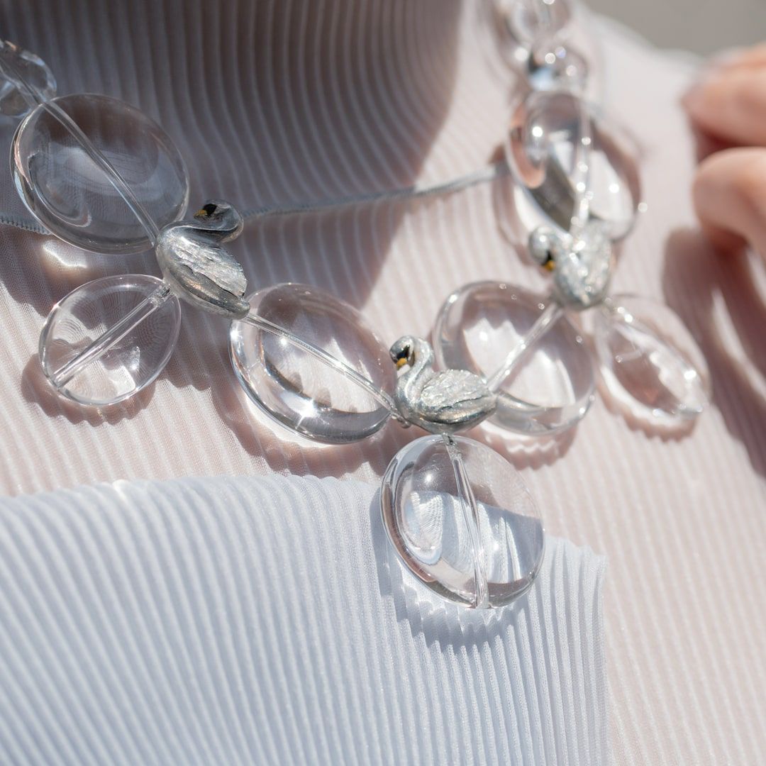 バレエコア スワン クリア ネックレス