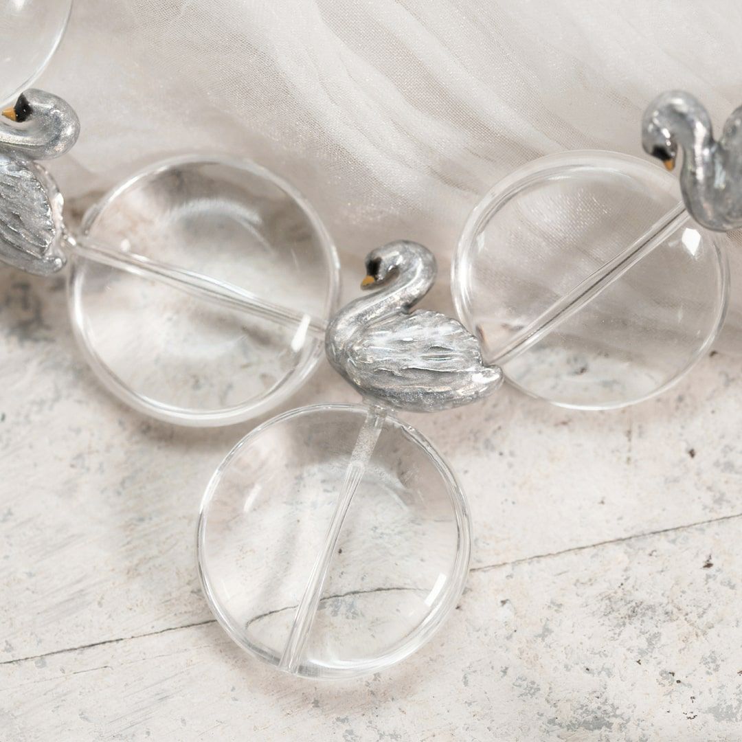 バレエコア スワン クリア ネックレス