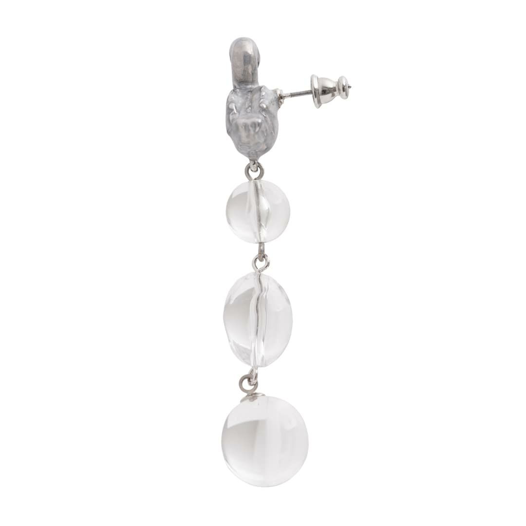 バレエコア スワン クリア ピアス