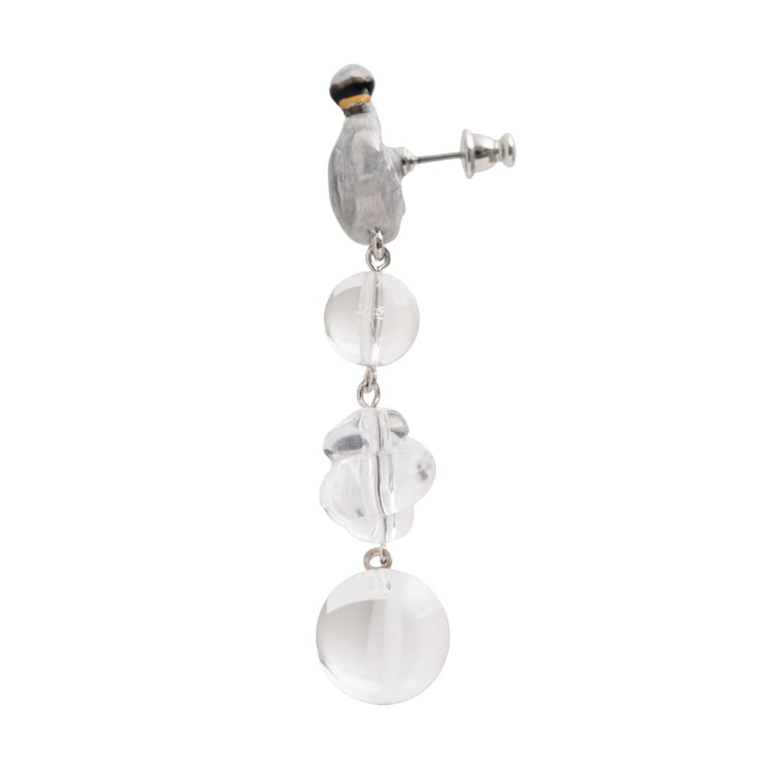 バレエコア スワン クリア ピアス