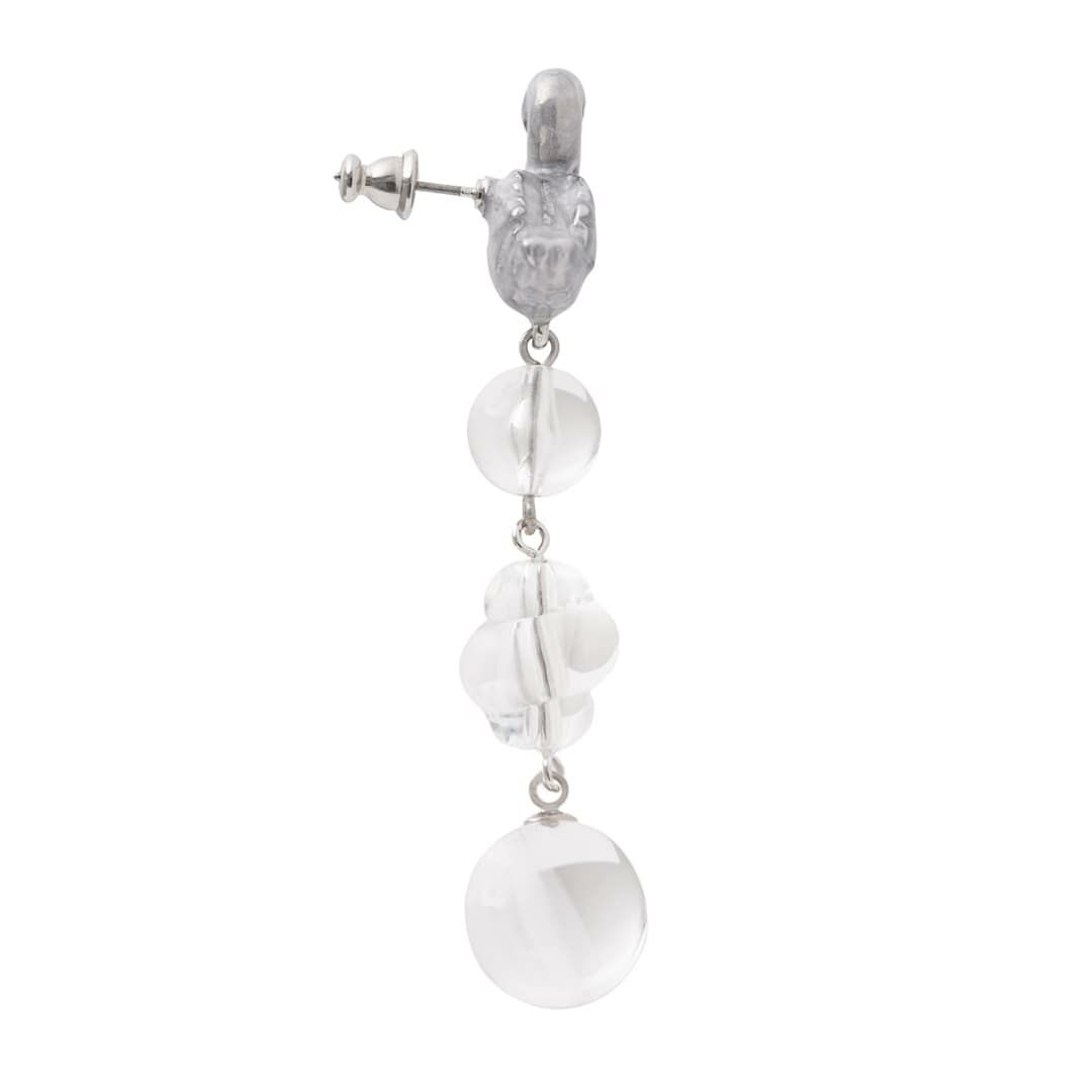 バレエコア スワン クリア ピアス