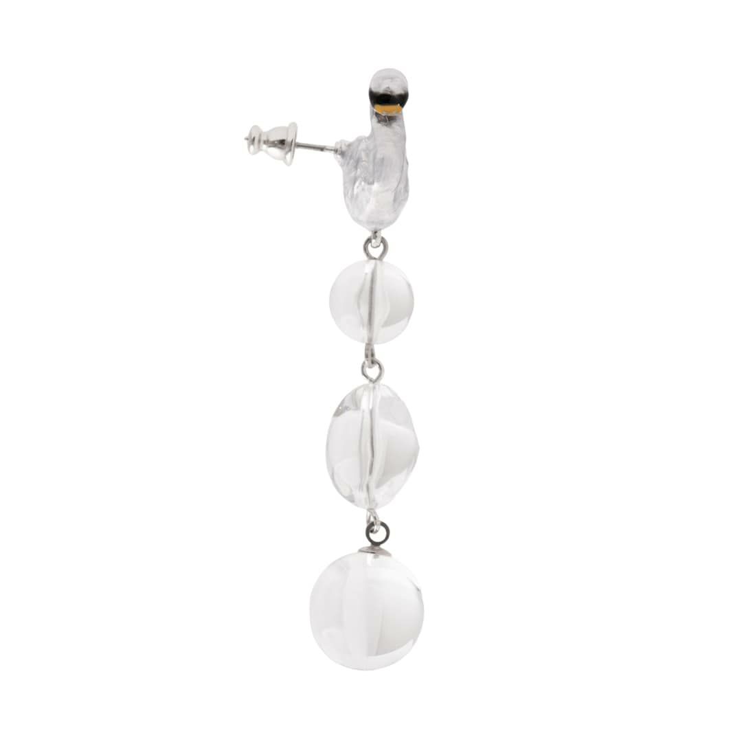 バレエコア スワン クリア ピアス