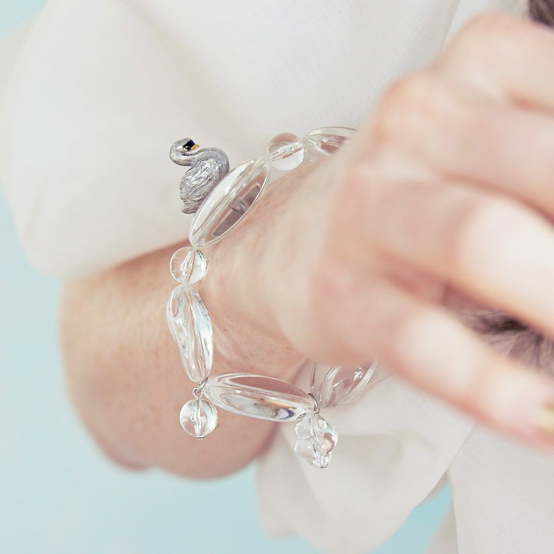 バレエコア スワン クリア ブレスレット