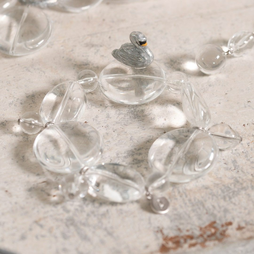 バレエコア スワン クリア ブレスレット