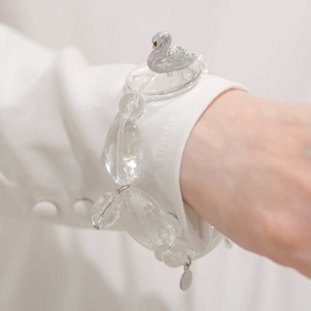 バレエコア スワン クリア ブレスレット