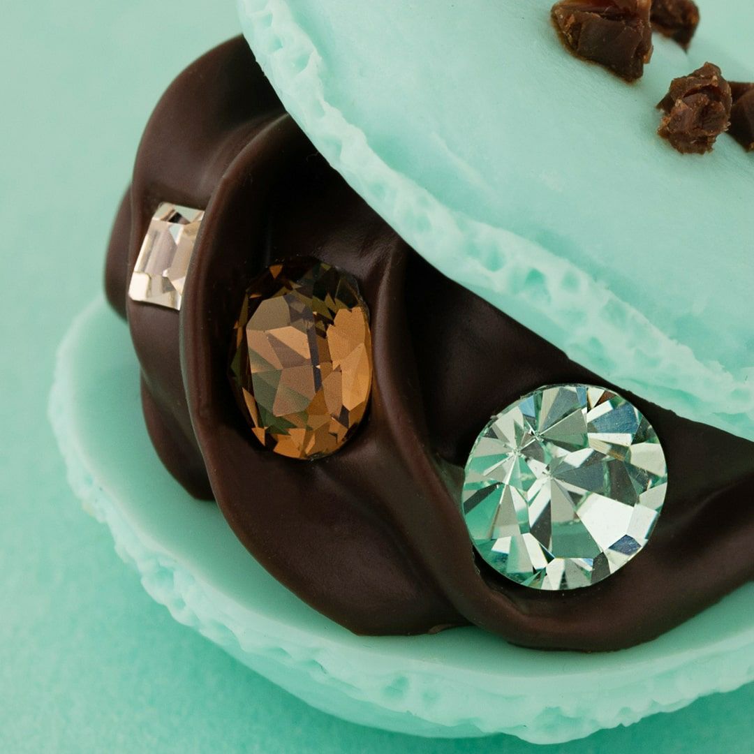 チョコミント　マカロン　ネックレス