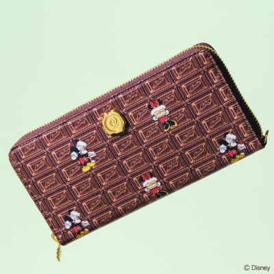 チョコレート ミッキー＆ミニー/ラウンドファスナーウォレット（財布）【ディズニー アクセサリー】