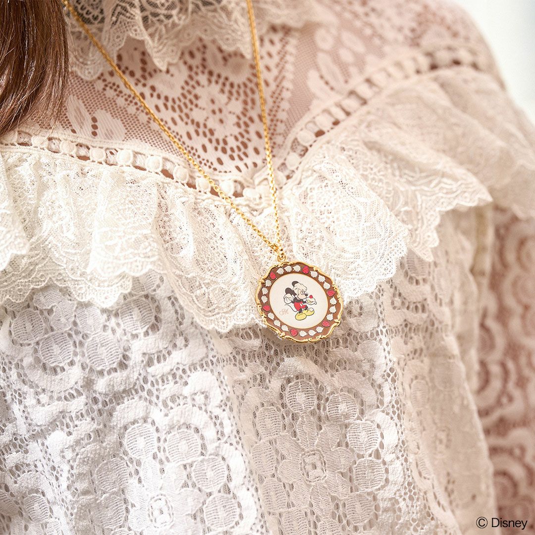 残り1点】ミッキー/ケーキプレート ネックレス【ディズニー