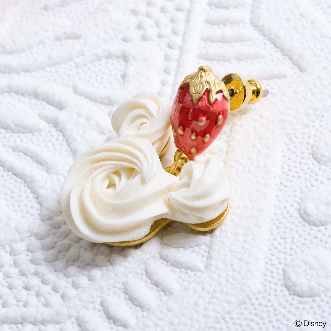 残り1点】ミッキー/ストロベリーホイップクリーム ピアス【ディズニー 