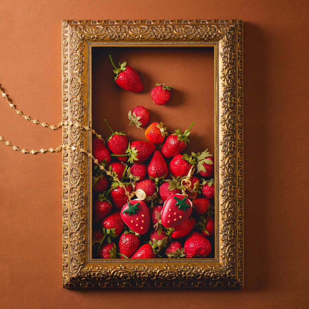 ストロベリーマカロン バッグチャーム(赤)