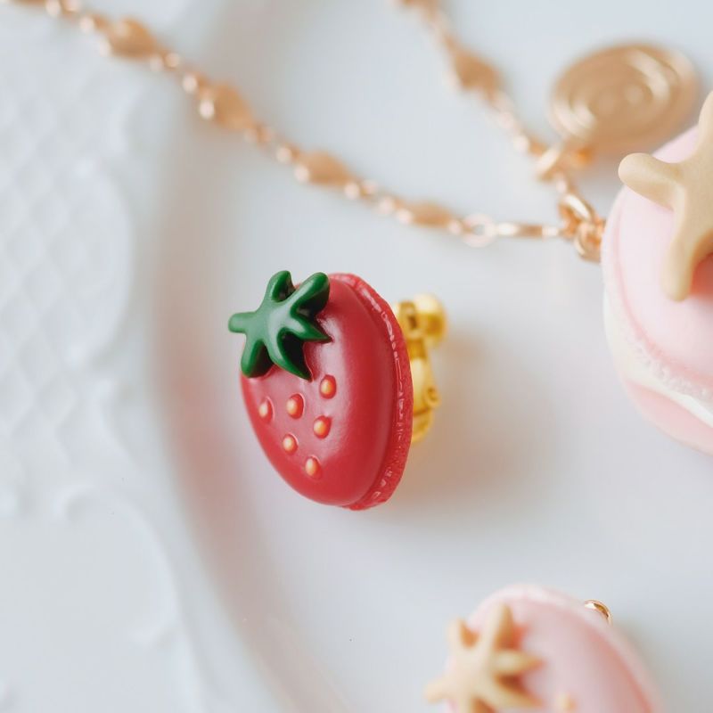 Q-pot　いちご 　ストロベリー　マカロン　ネックレス 　新品 　キューポット ストロベリーマカロン | Q-pot. ONLINE SHOP