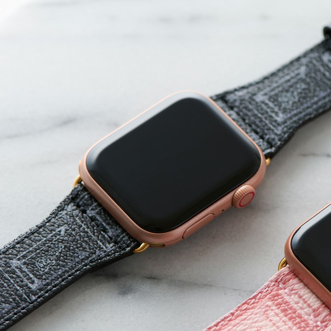 Apple Watch用 ブラックチョコレート レザーバンド（42～45mm対応  