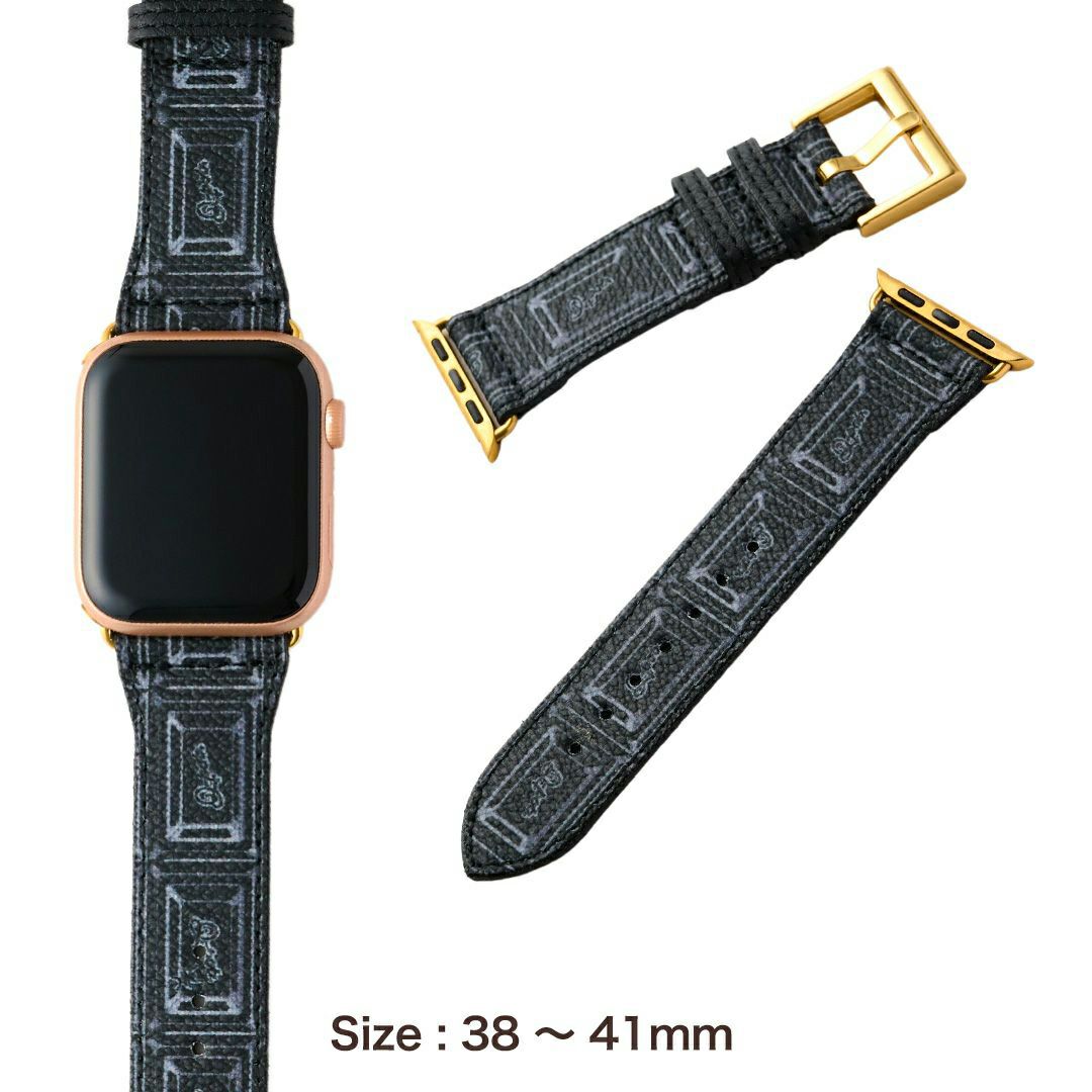 Apple Watch用 ブラックチョコレート レザーバンド（38～41mm対応 