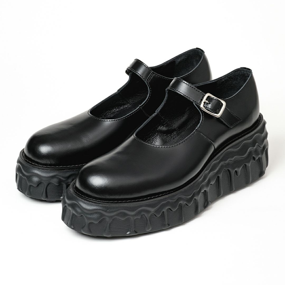 本革 メルティングチョコレート　メリージェーン（ブラック） シューズ