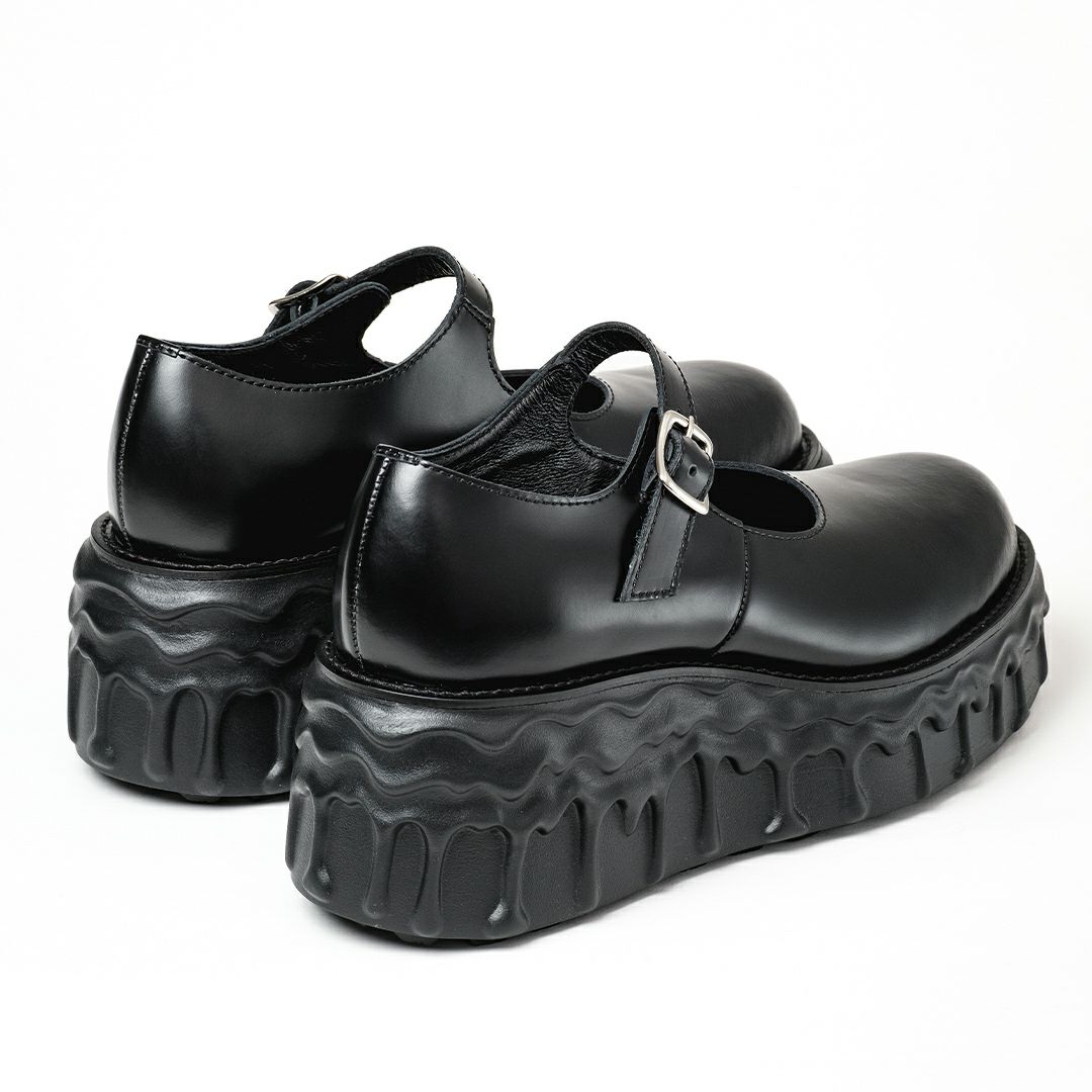 本革 メルティングチョコレート　メリージェーン（ブラック） シューズ