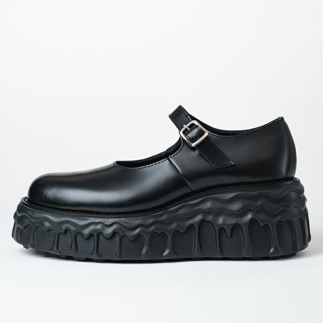 本革 メルティングチョコレート　メリージェーン（ブラック） シューズ