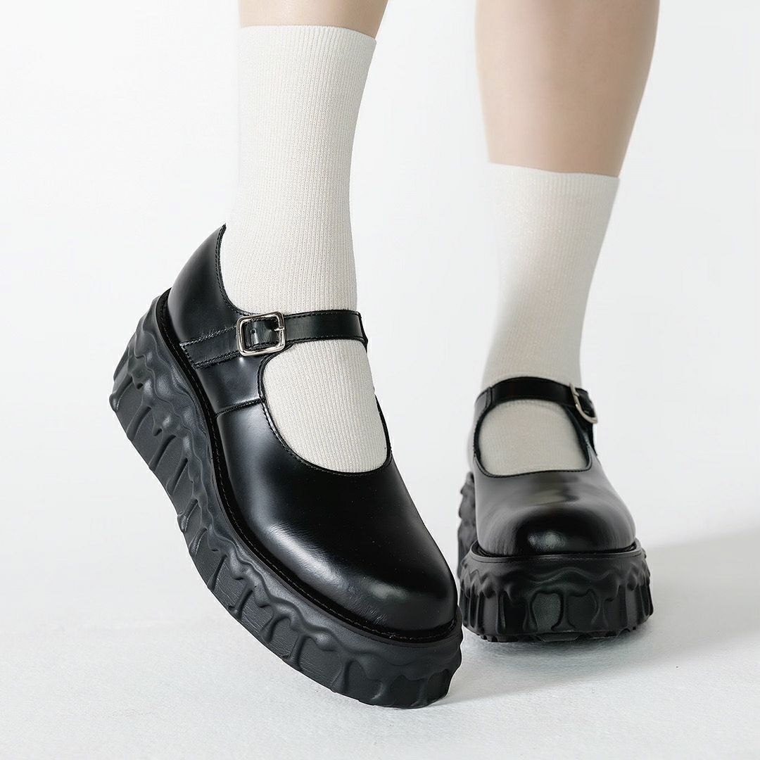 本革 メルティングチョコレート　メリージェーン（ブラック） シューズ