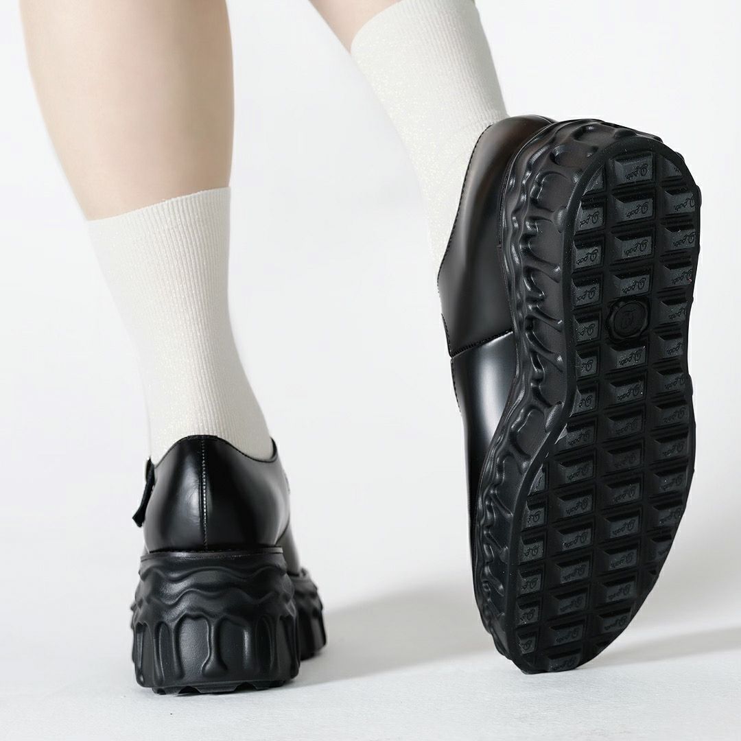 本革 メルティングチョコレート　メリージェーン（ブラック） シューズ