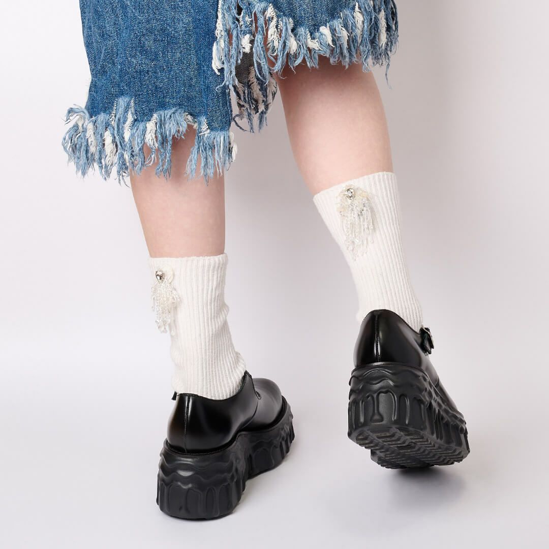 本革 メルティングチョコレート　メリージェーン（ブラック） シューズ