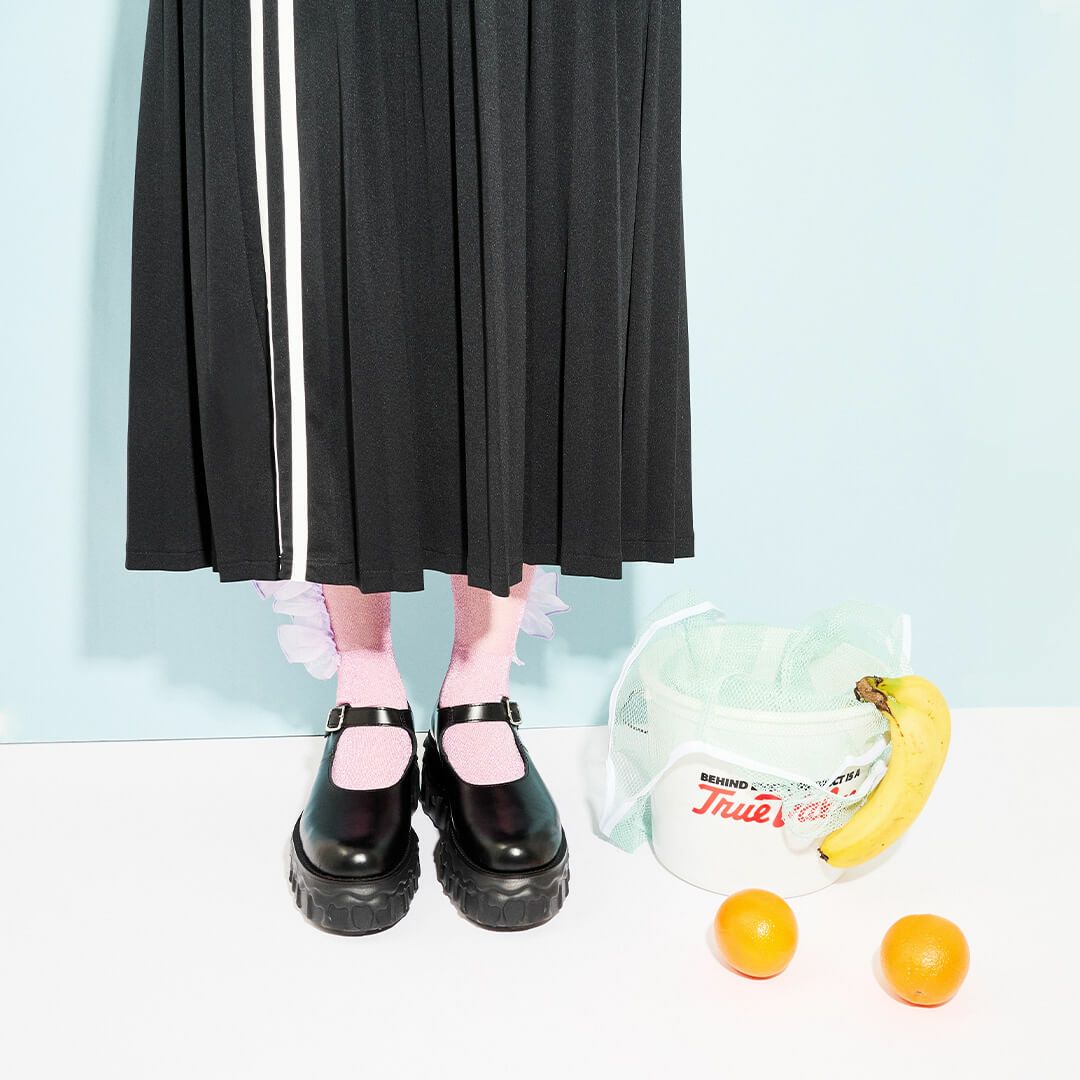 本革 メルティングチョコレート　メリージェーン（ブラック） シューズ