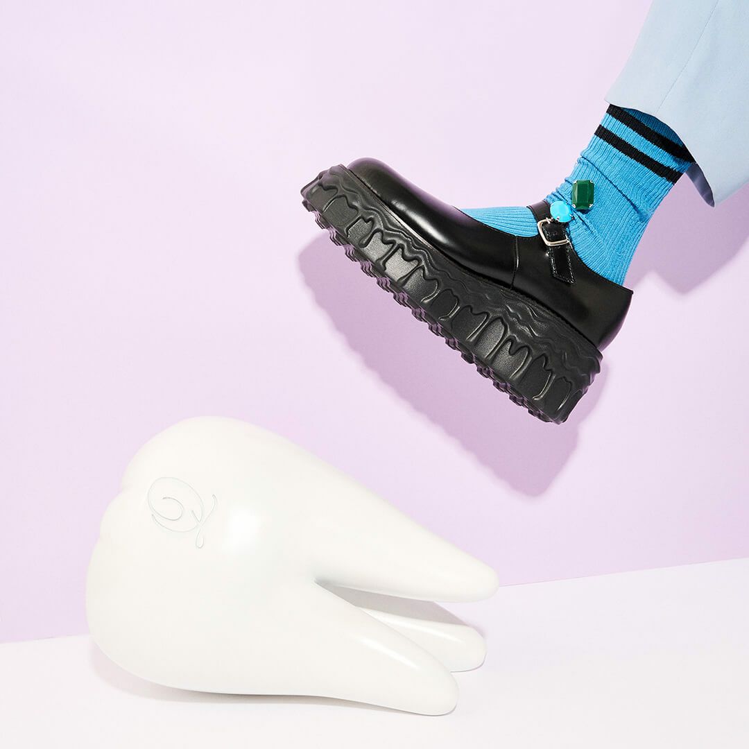 本革 メルティングチョコレート　メリージェーン（ブラック） シューズ