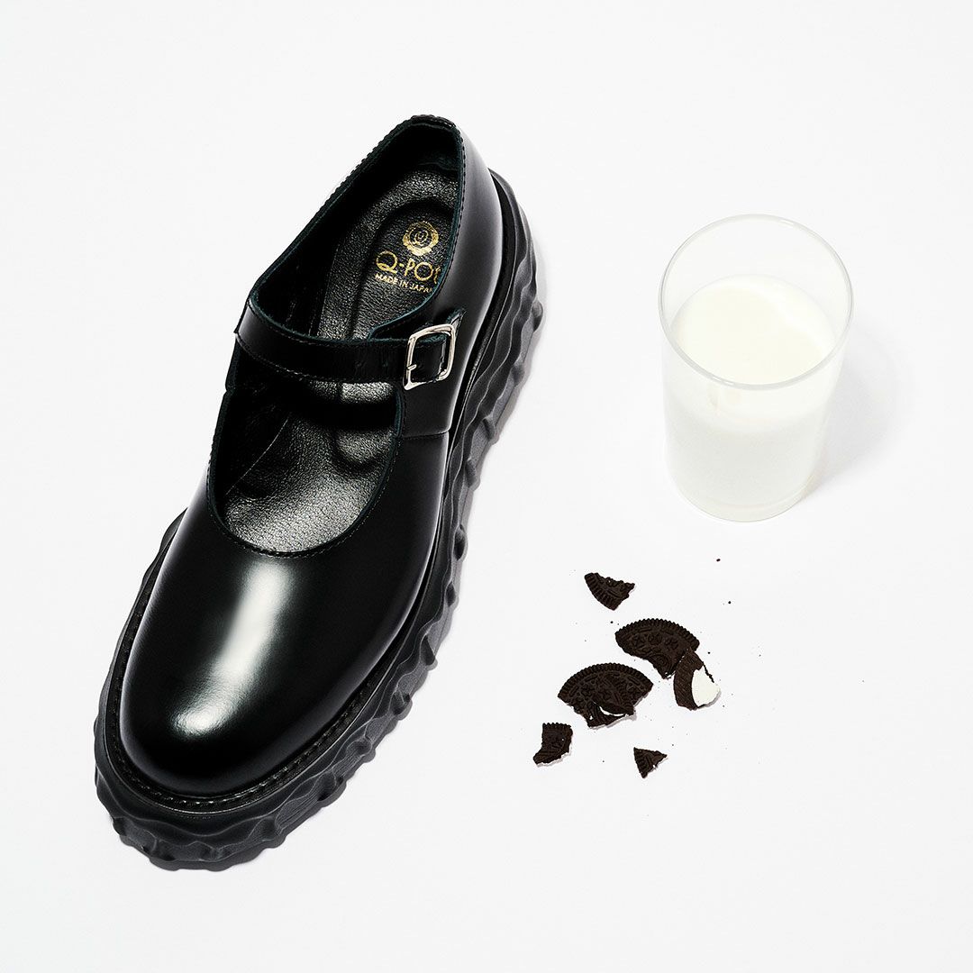 本革 メルティングチョコレート　メリージェーン（ブラック） シューズ