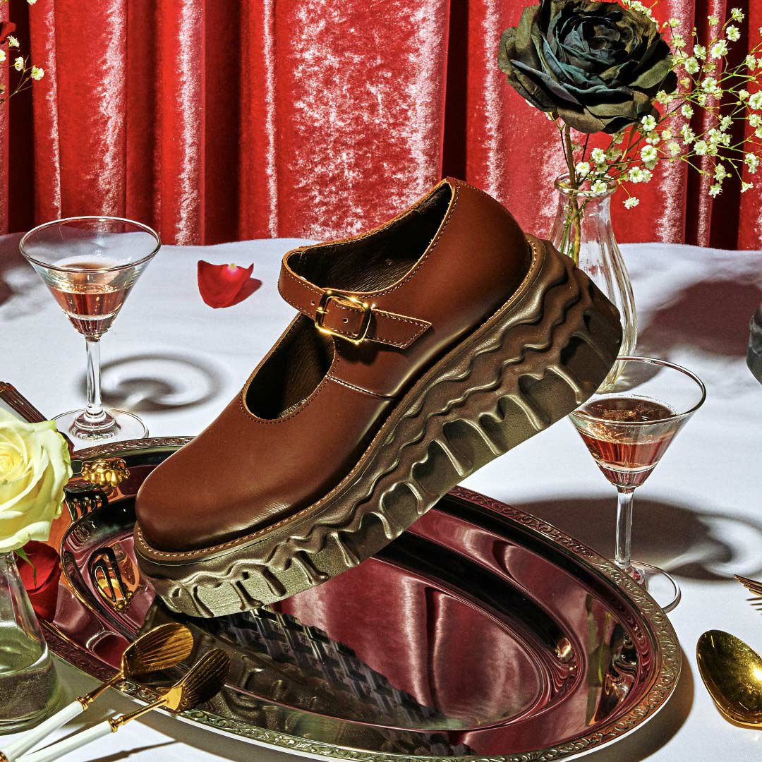 本革 メルティングチョコレート　メリージェーン（ブラウン） シューズ