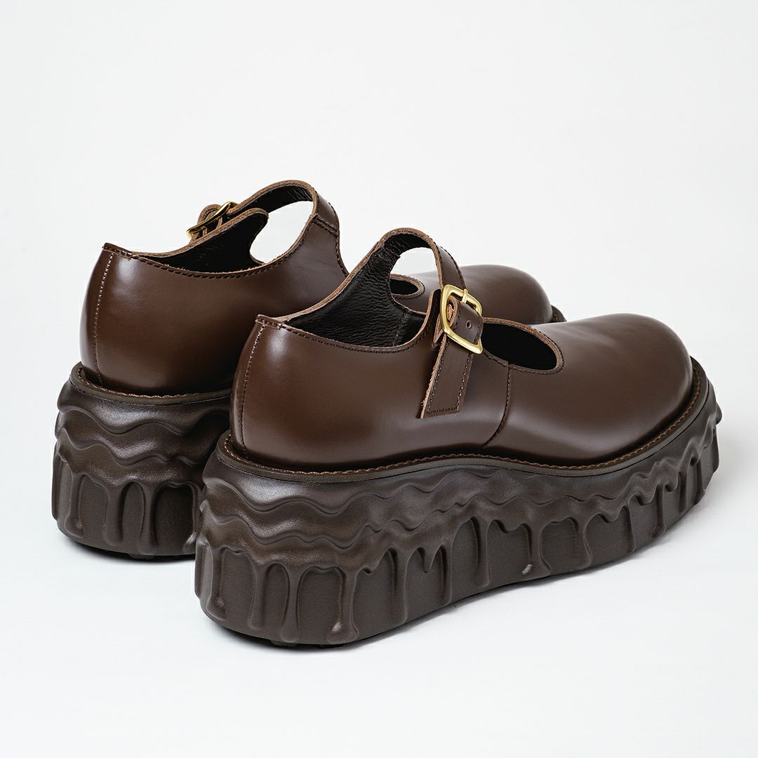 本革 メルティングチョコレート　メリージェーン（ブラウン） シューズ