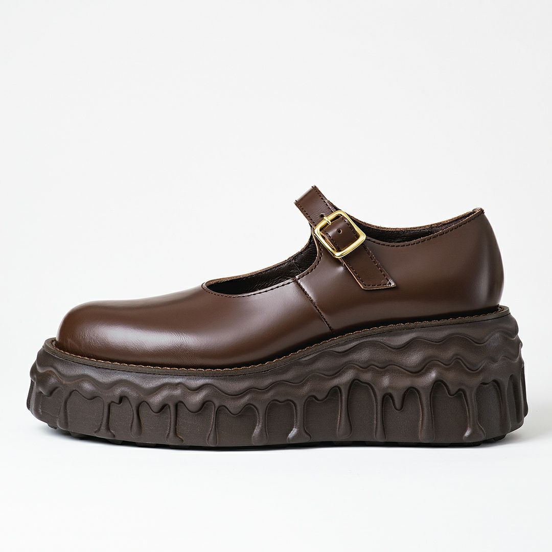 本革 メルティングチョコレート　メリージェーン（ブラウン） シューズ