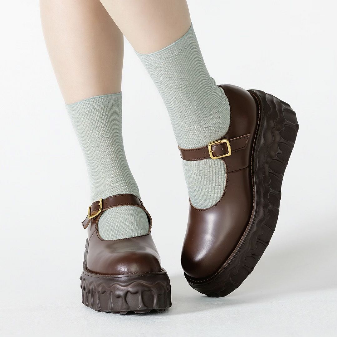 本革 メルティングチョコレート　メリージェーン（ブラウン） シューズ