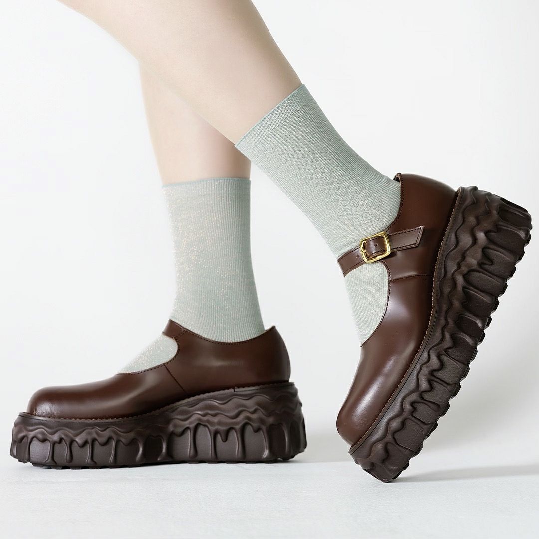 本革 メルティングチョコレート　メリージェーン（ブラウン） シューズ