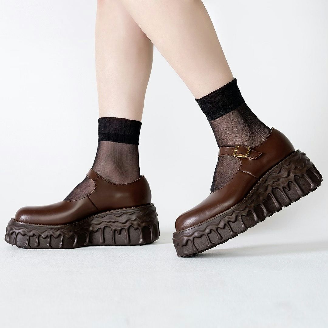 本革 メルティングチョコレート　メリージェーン（ブラウン） シューズ