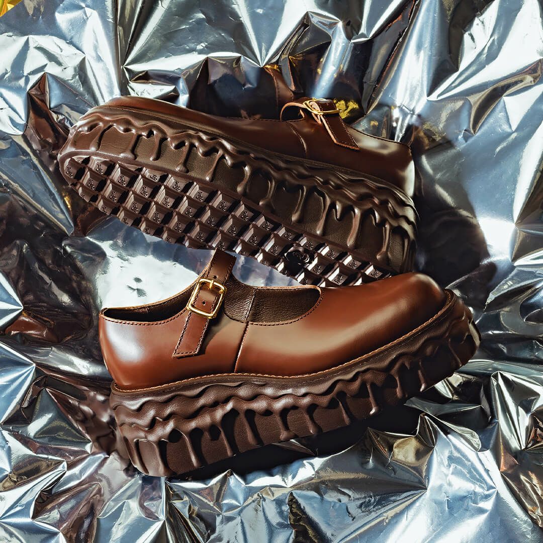 本革 メルティングチョコレート　メリージェーン（ブラウン） シューズ