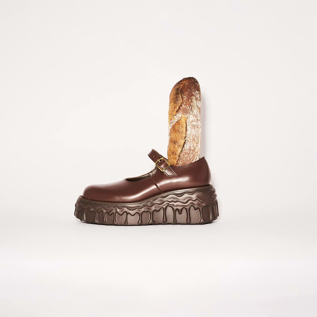 本革 メルティングチョコレート　メリージェーン（ブラウン） シューズ