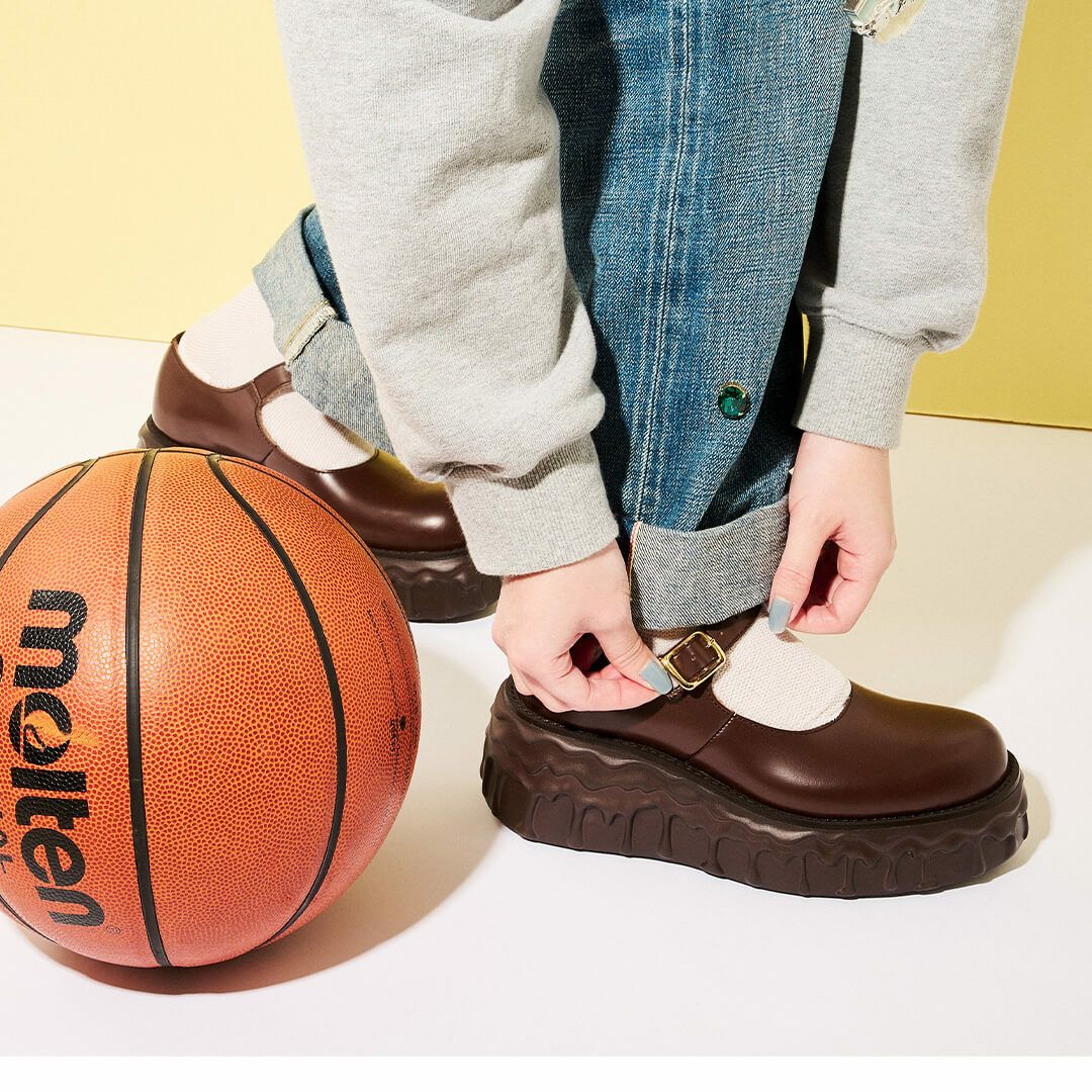 本革 メルティングチョコレート　メリージェーン（ブラウン） シューズ