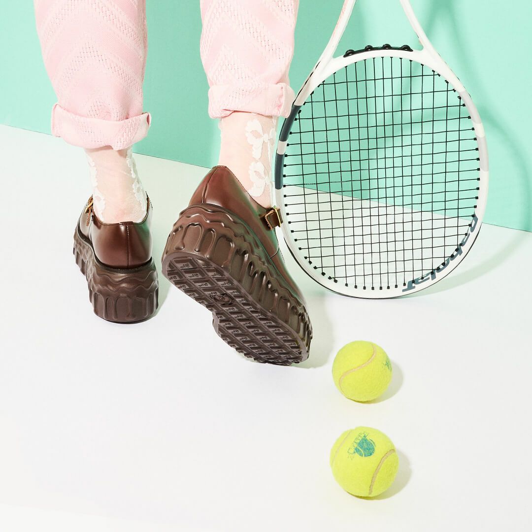 本革 メルティングチョコレート　メリージェーン（ブラウン） シューズ