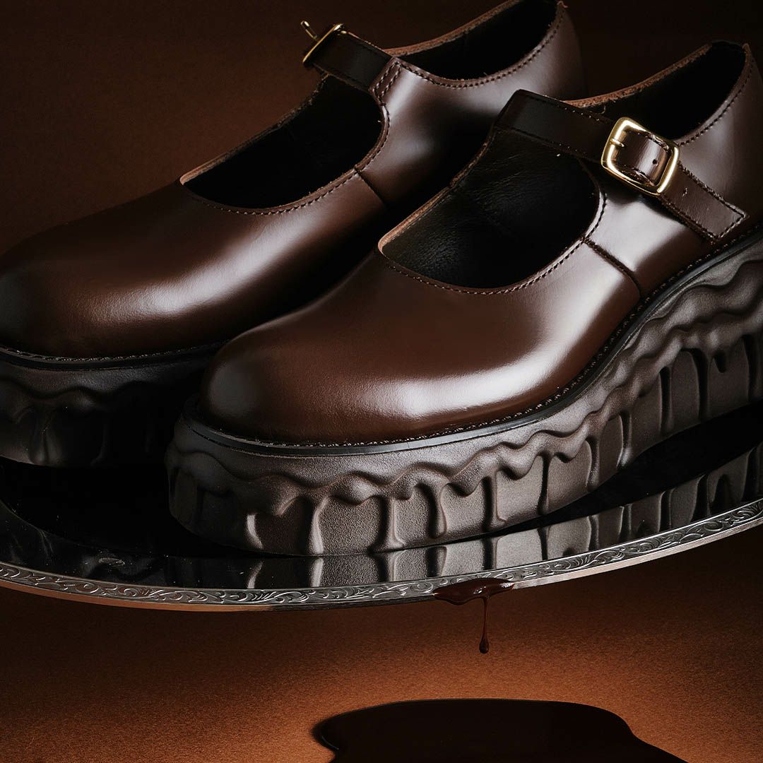 本革 メルティングチョコレート　メリージェーン（ブラウン） シューズ