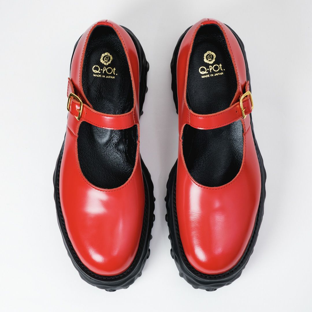 本革 メルティングチョコレート　メリージェーン（レッド） シューズ