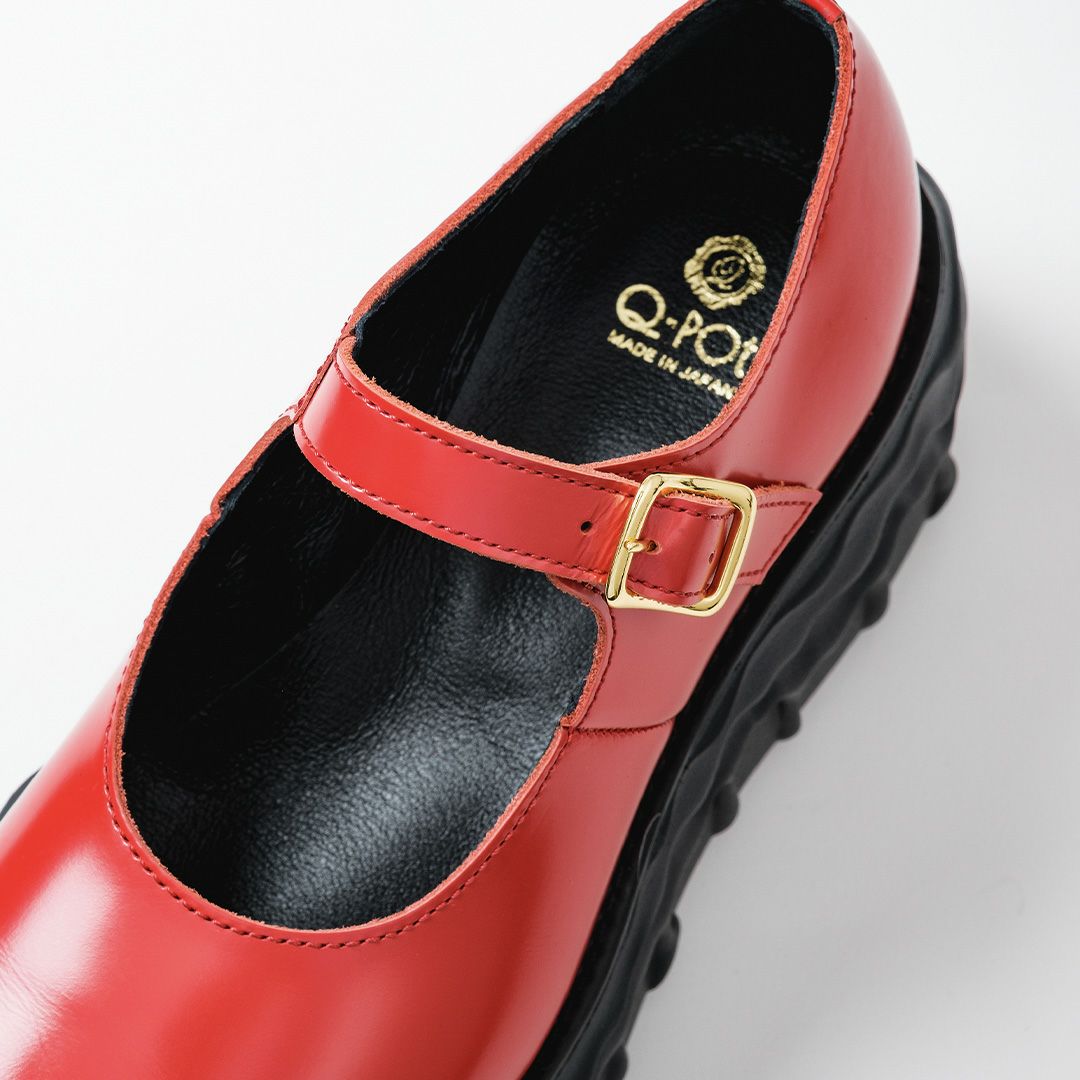 本革 メルティングチョコレート　メリージェーン（レッド） シューズ