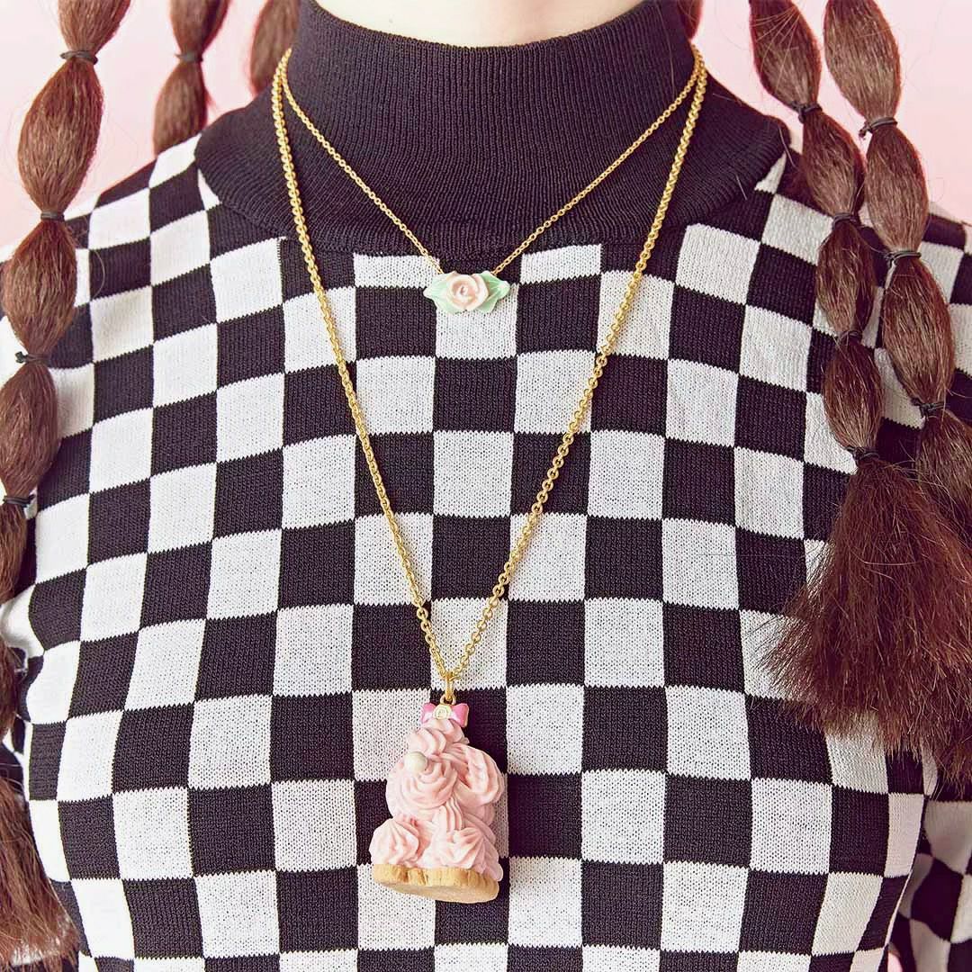 バレエコア フリル  ローズ ネックレス