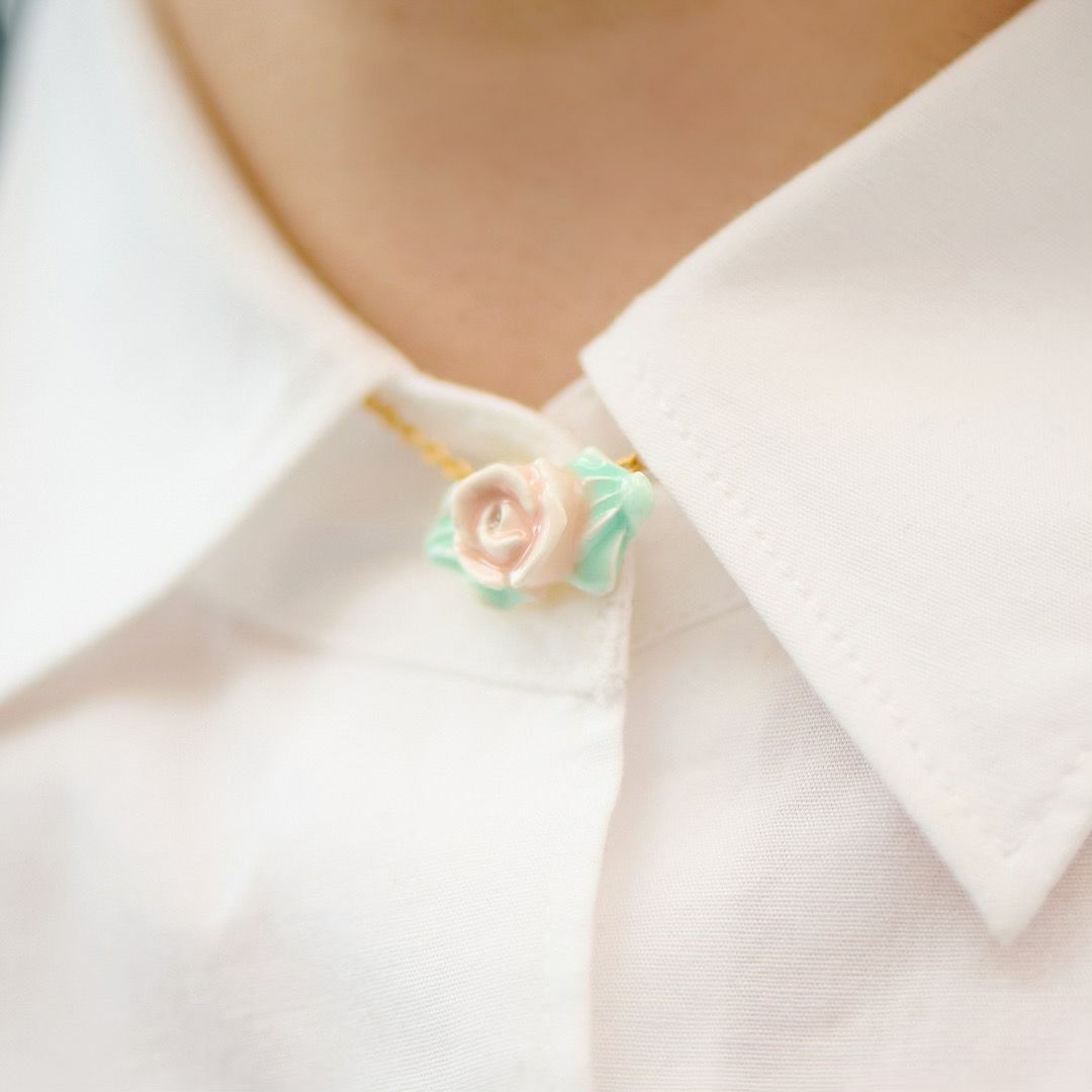 バレエコア フリル  ローズ ネックレス