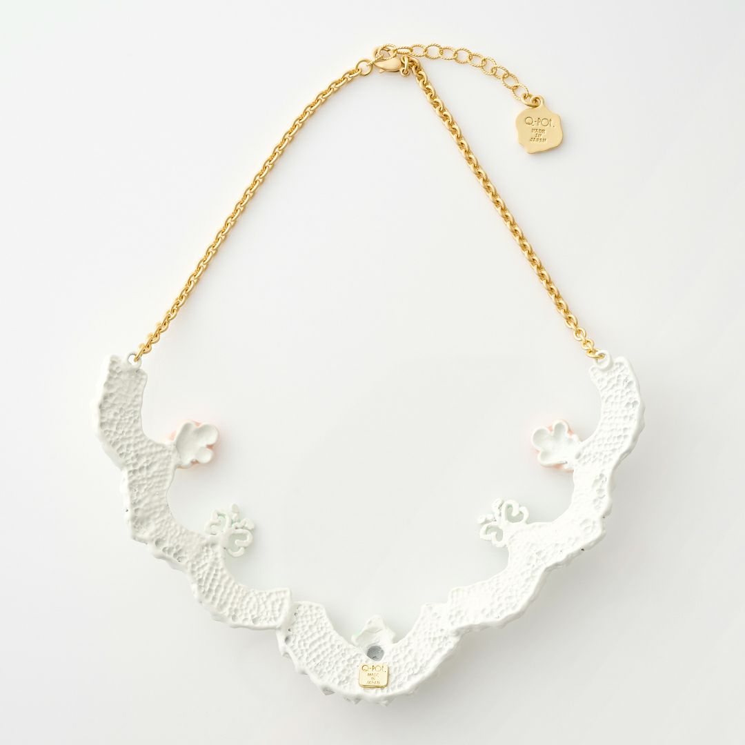 バレエコア フリル ホワイト  ローズ ネックレス