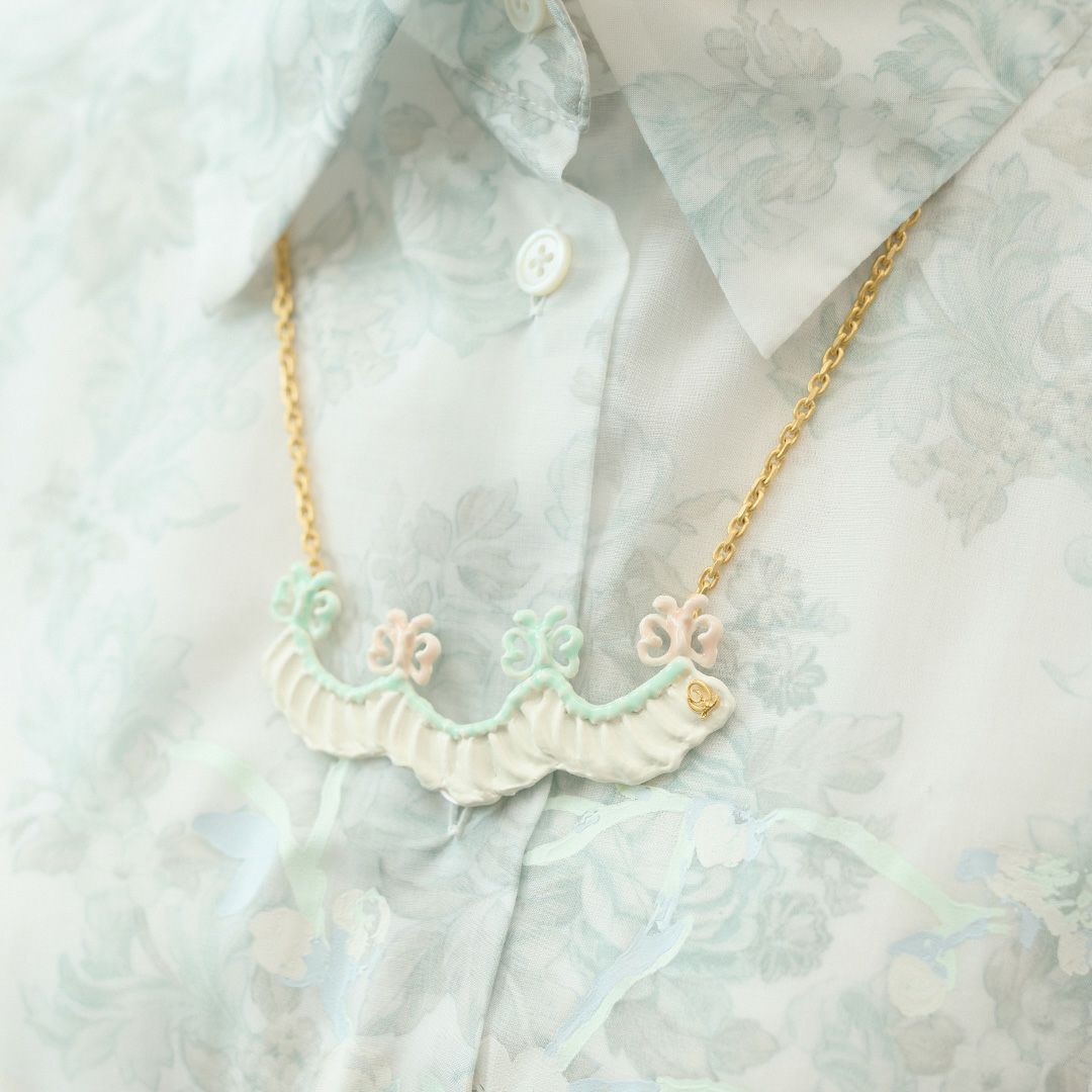 バレエコア フリル ホワイト  ネックレス