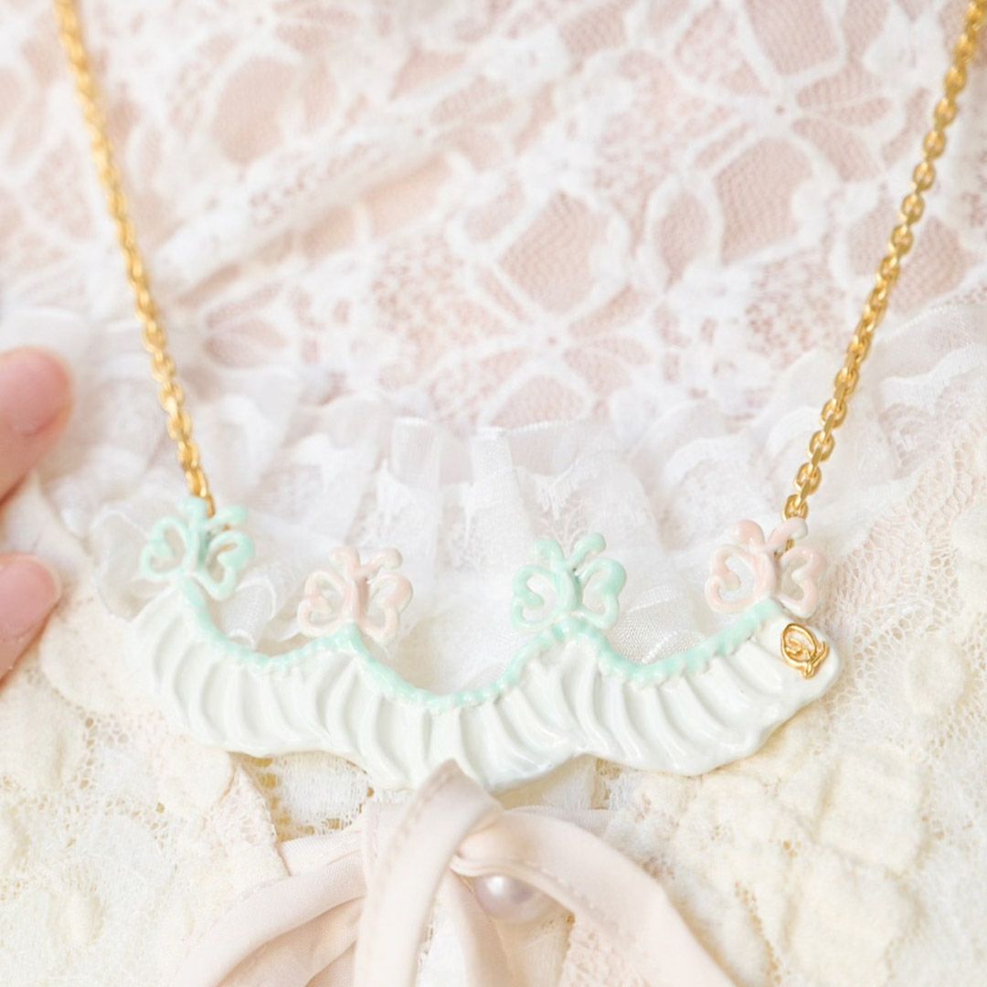 バレエコア フリル ホワイト  ネックレス