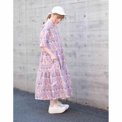 プードル ケーキ シャツドレス（オールドローズ）