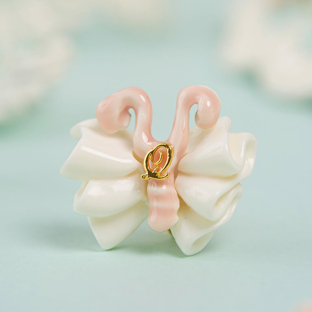 バレエコア フリル ピンク  ピアス