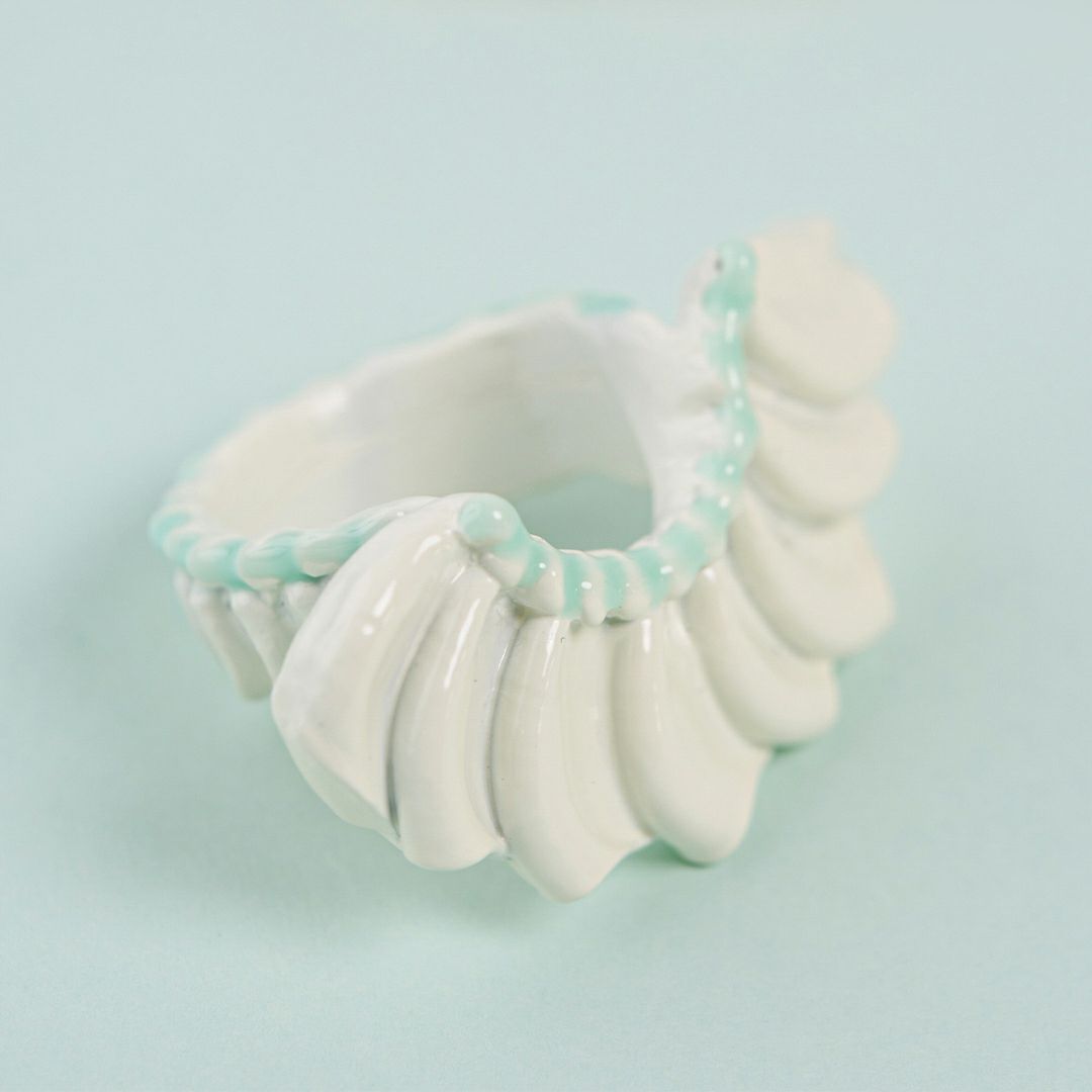 バレエコア フリル ホワイト リング