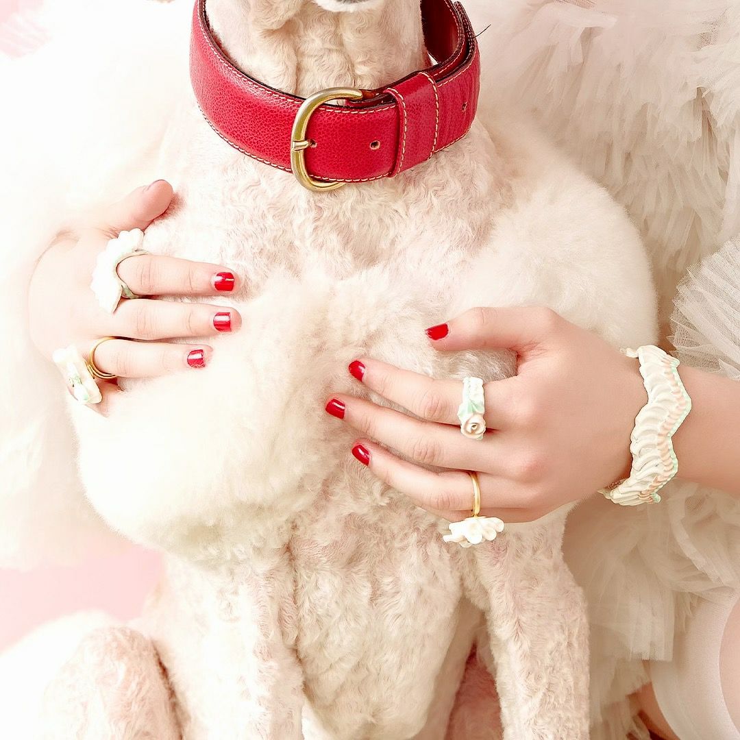 バレエコア フリル ホワイト リング