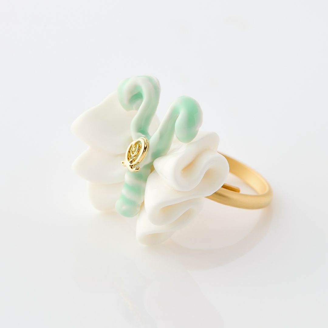 バレエコア フリル ミントグリーン リング